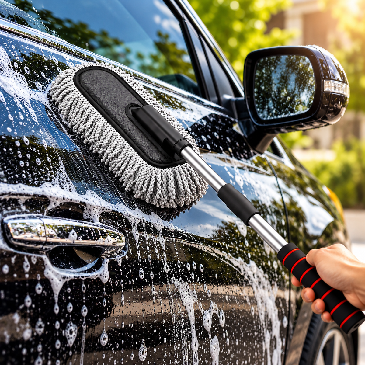 Motor Inside Extendable Microfiber Car Duster – Multi-Purpose Cleaning Tool with Flexible Handle