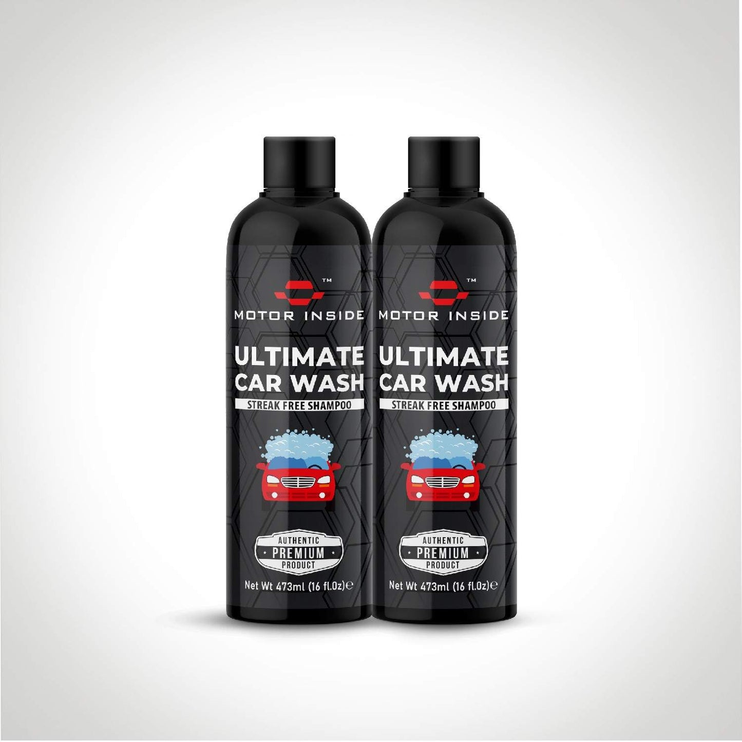Two bottles of Ultimate Car Wash Shampoo.