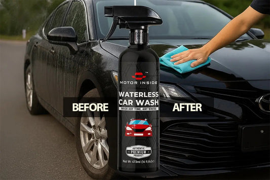 Before and after result of motor inside waterless car wash