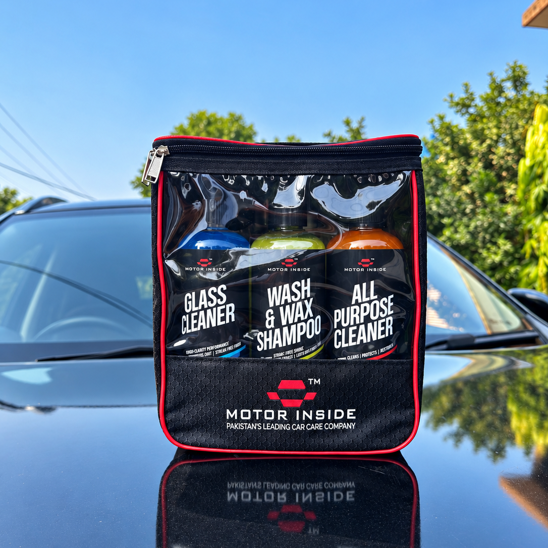 Motor Inside 7-in-1 Car Care Kit With Free Premium Organizer Bag