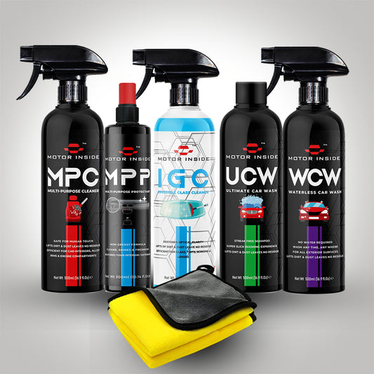 Car Care Kit 6 in 1  ( MPC,UCW,IGC,WCW,MPP,MICROFIBER TOWEL 600 GSM)