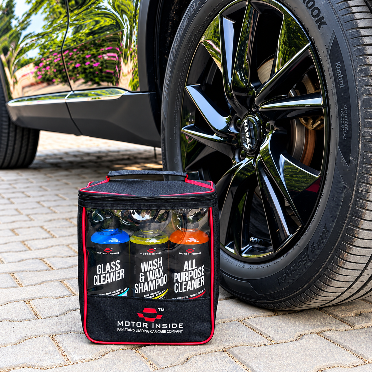 Motor Inside 7-in-1 Car Care Kit With Free Premium Organizer Bag