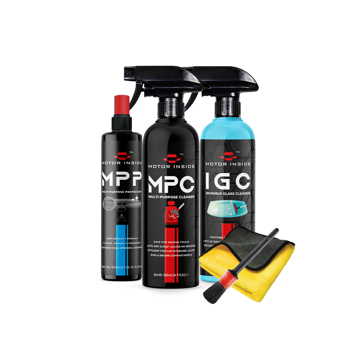 Car Interior Kit (MPP, MPC/APC, IGC, TOWEL 600 GSM & BRUSH)