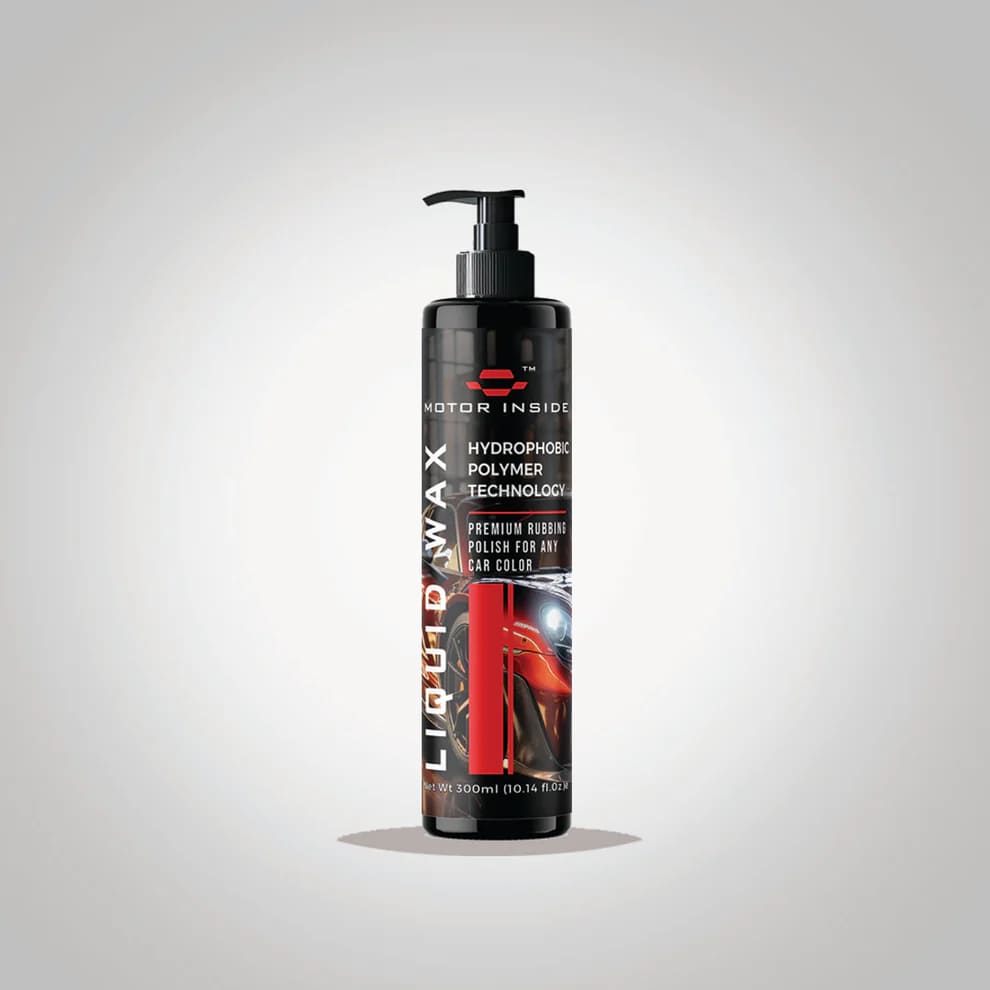 Front side of liquid wax