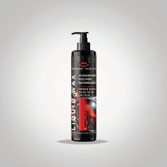 Front side of liquid wax