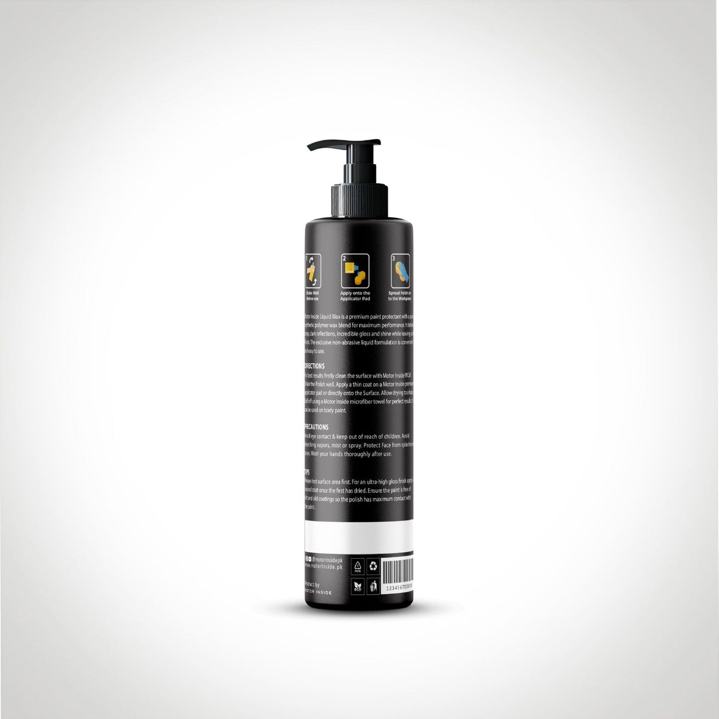 Back side of liquid wax 