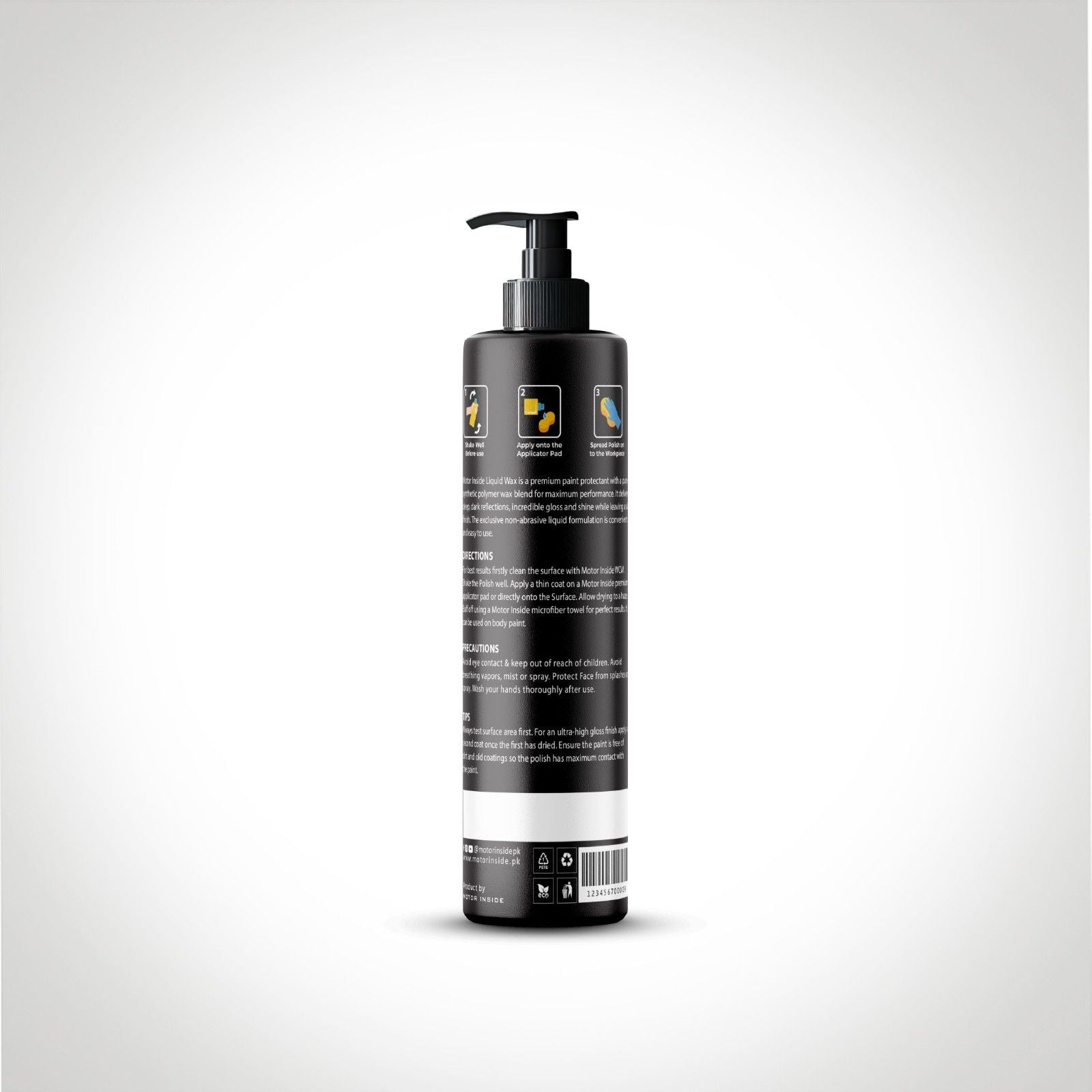 Back side of liquid wax 