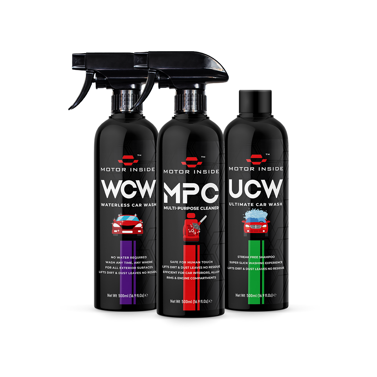 Multi Purpose Cleaner MPC, Ultimate Car Wash UCW, Waterless Car Wash WCW Pack of 3