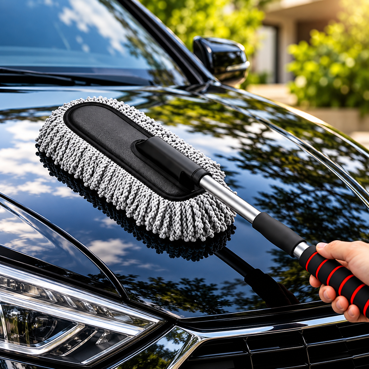 Motor Inside Extendable Microfiber Car Duster – Multi-Purpose Cleaning Tool with Flexible Handle