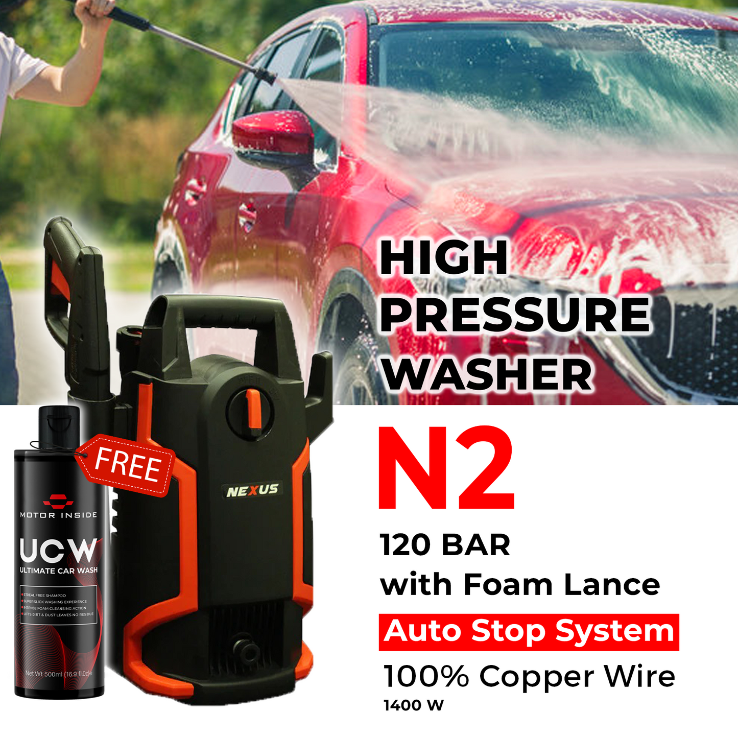 NEXUS N2 120BAR HIGH PRESSURE WASHER