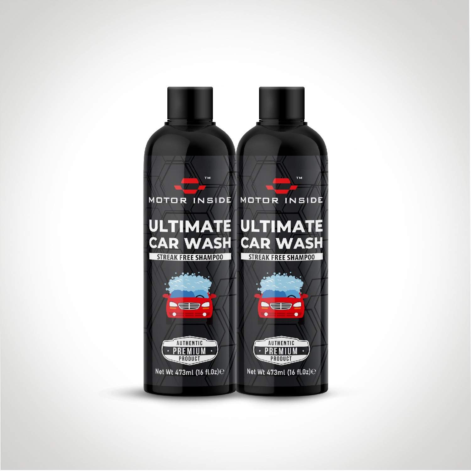 Two bottles of Ultimate Car Wash Shampoo.