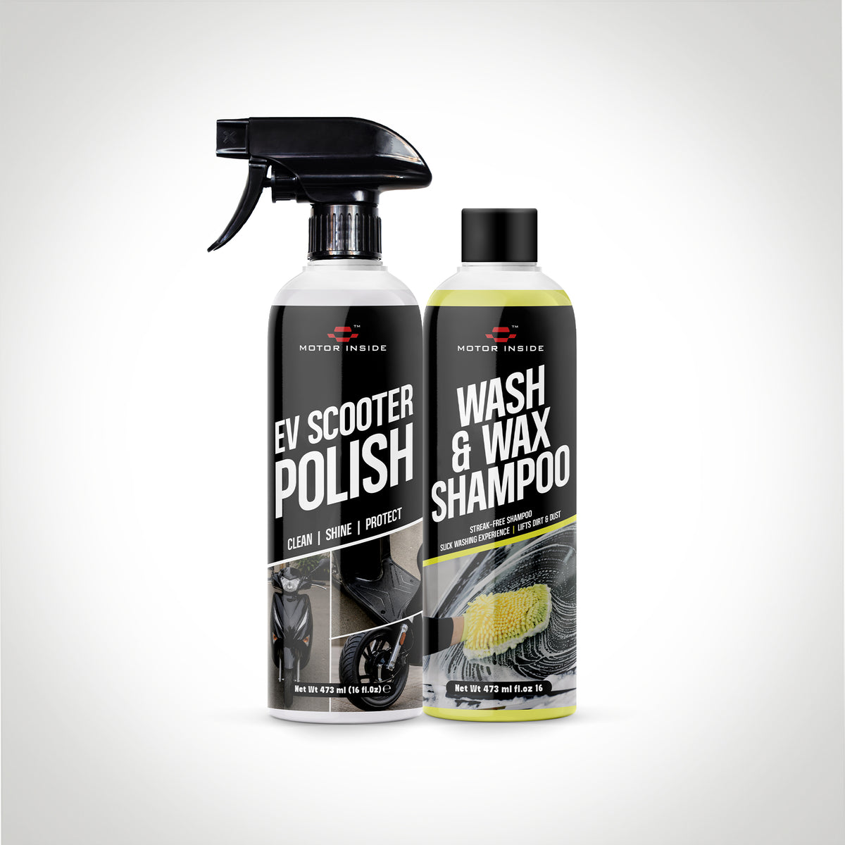 EV Scooter Polish 473ml & Wash & Wax Shampoo 473 ML