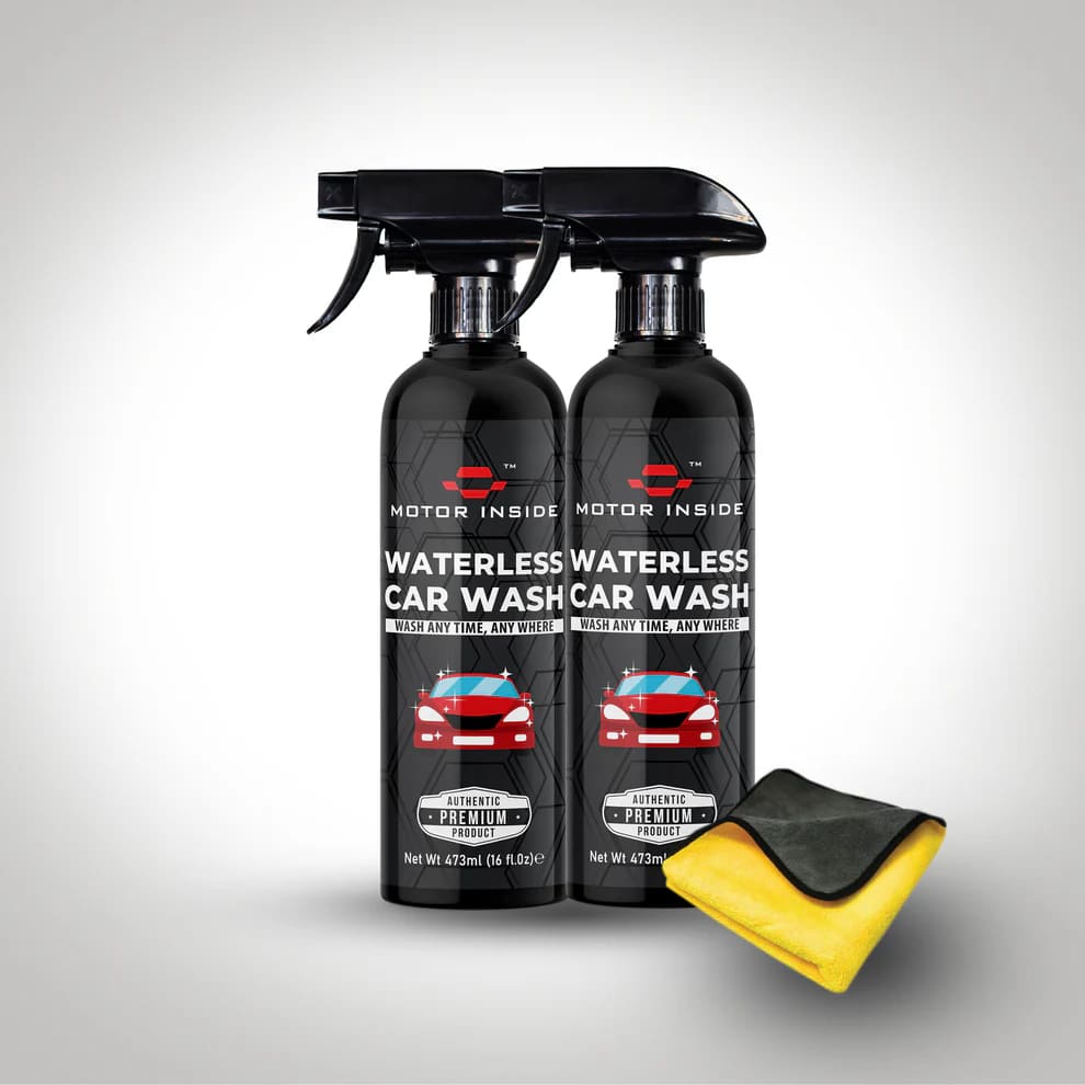 Waterless Car Wash 2 bottles with microfiber towel for eco-friendly vehicle cleaning
