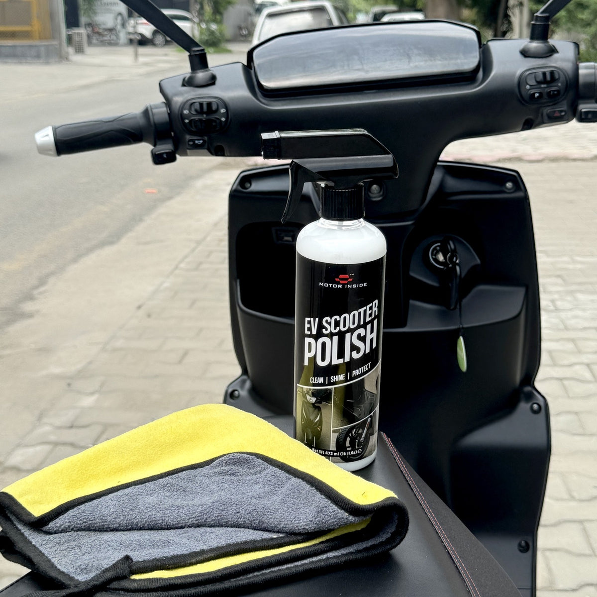 Motor Inside EV Scooter Polish &  Scratch Remover 150ml with Microfiber Towel