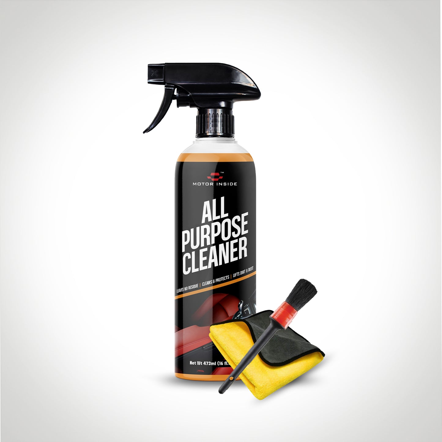 All Purpose Cleaner with Microfiber Towel & Round Detailing Brush