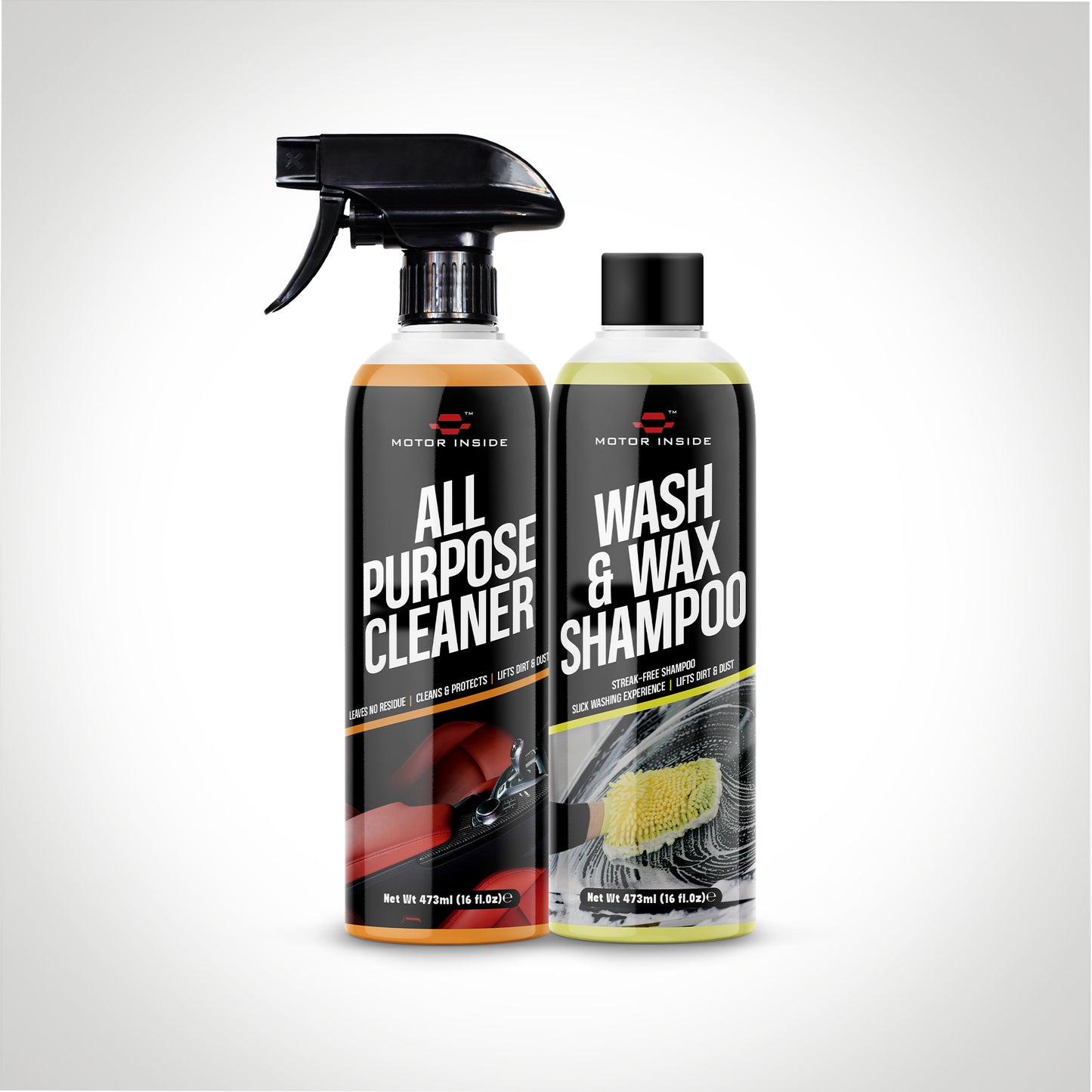 All Purpose Cleaner + Wash & Wax Shampoo | Interior & Exterior Car Care Bundle