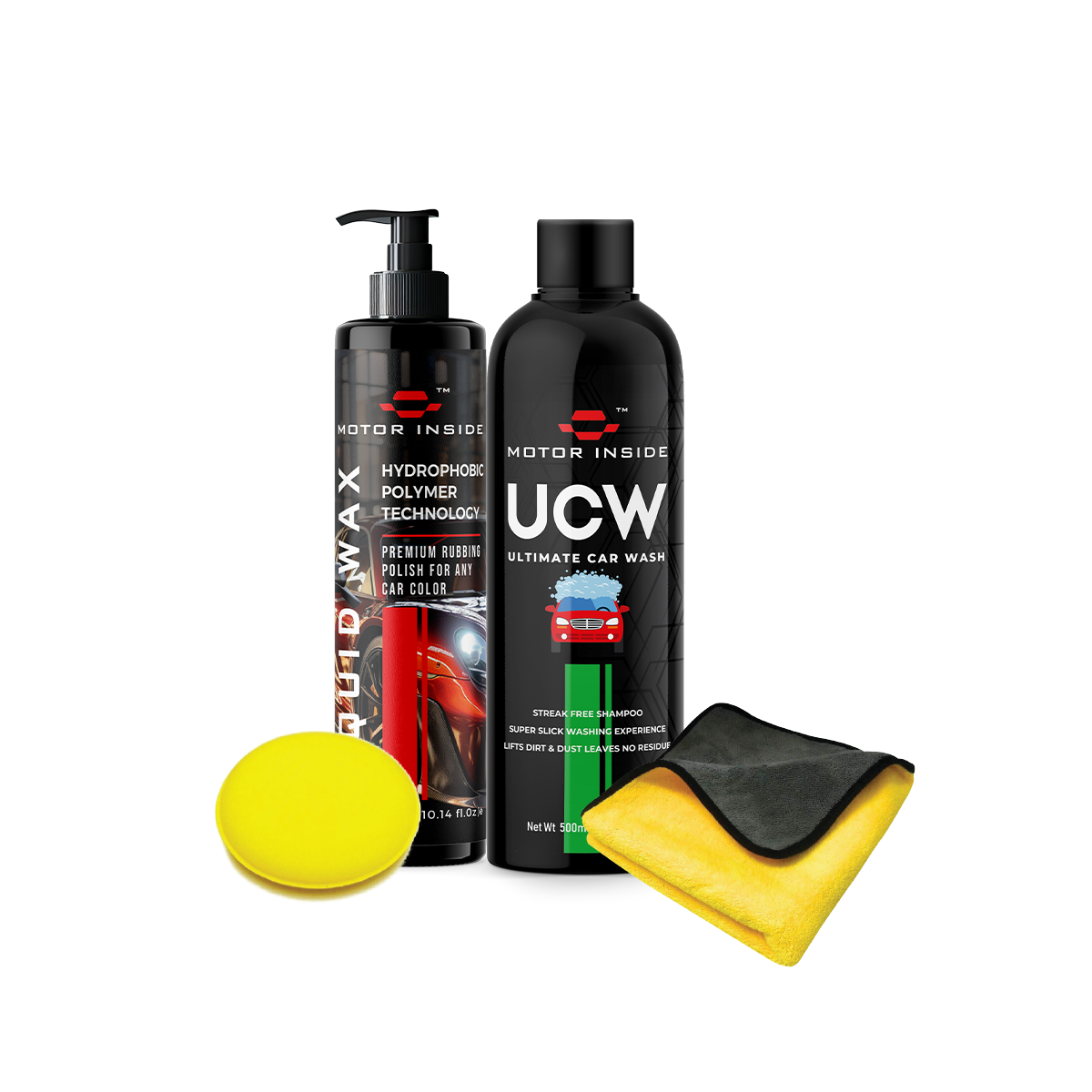 Car Exterior Kit (UCW, LIQUID WAX, TOWEL 600 GSM & APPLICATOR PAD)